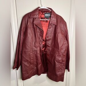 Clio Burgundy Leather Women's Jacket